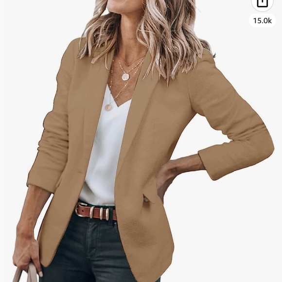 Cicy Bell Jackets & Blazers - Cicy Bell Womens Casual Blazer - Open Front Long Sleeve, Size Large